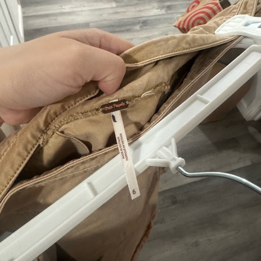 FREE PEOPLE Frayed Khaki Pleated Mini Skirt - Picture 5 of 5